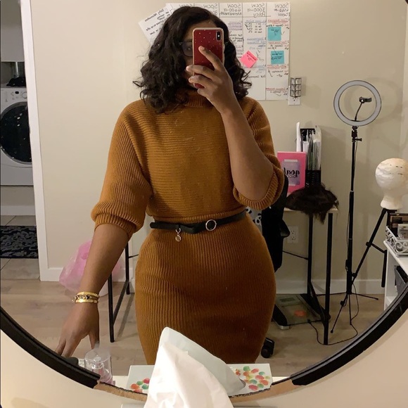 Turtleneck knit sweater skirt and set - Picture 3 of 5